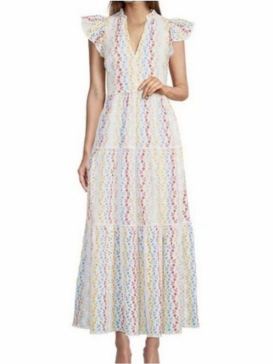 ANTONIO MELANI Dresses & Skirts - 100% Cotton maxi dress Antonio Melani rainbow eyelet design